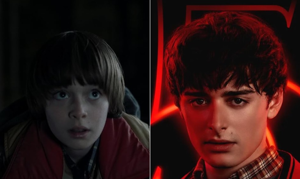 Will (Noah Schnapp) na primeira e na &uacute;ltima temporada de 'Stranger things' &mdash; Foto: Reprodu&ccedil;&atilde;o/IMDB