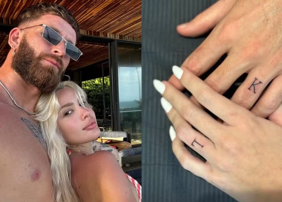 Léo Pereira e Karoline Lima: tatuagem de casal — Foto: reprodução/ instagram
