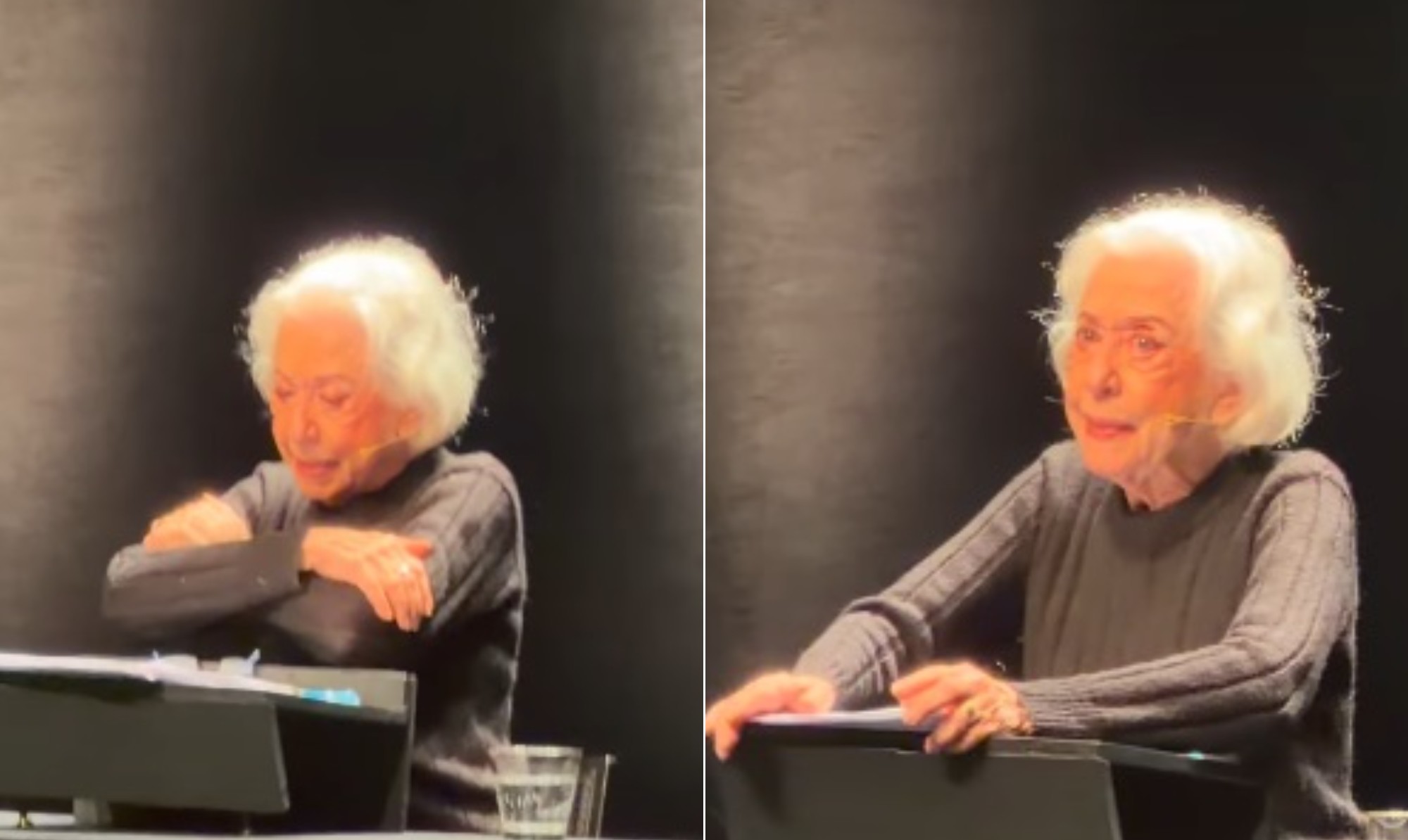 Fernanda Montenegro se emociona após apresentação: 