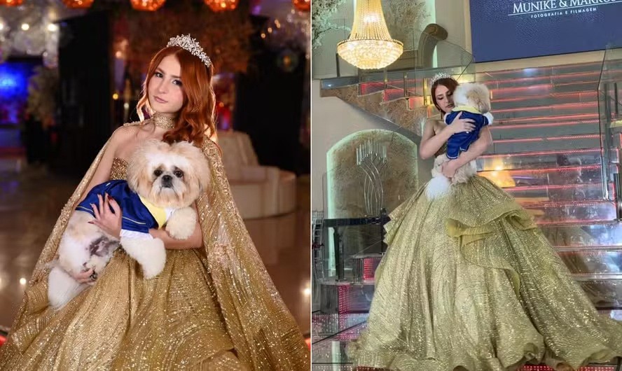 Uma fofura de príncipe: cão dança com sua tutora na festa dela de 15 anos; vídeo viralizou nas redes sociais