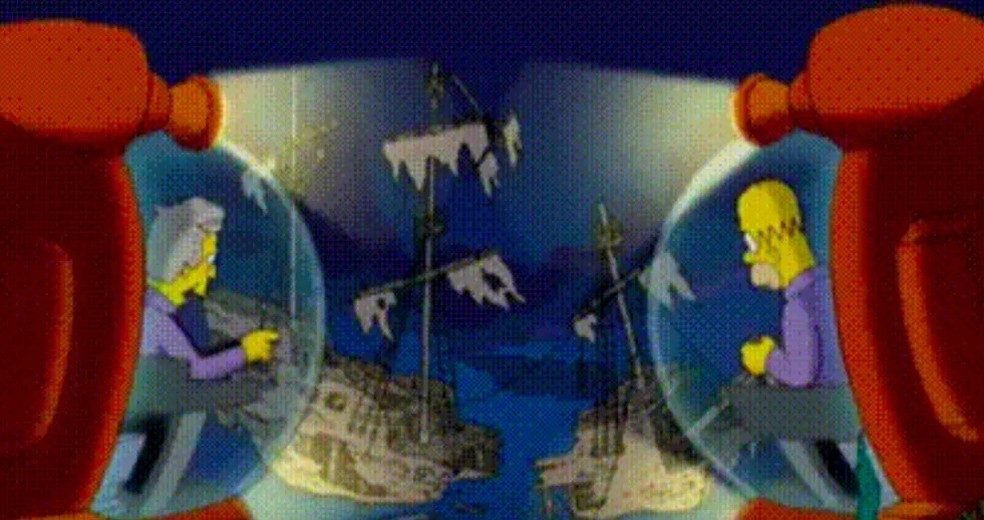 Episódio de "Os Simpsons" teve viagem de submarino no fundo do mar  — Foto: Reprodução