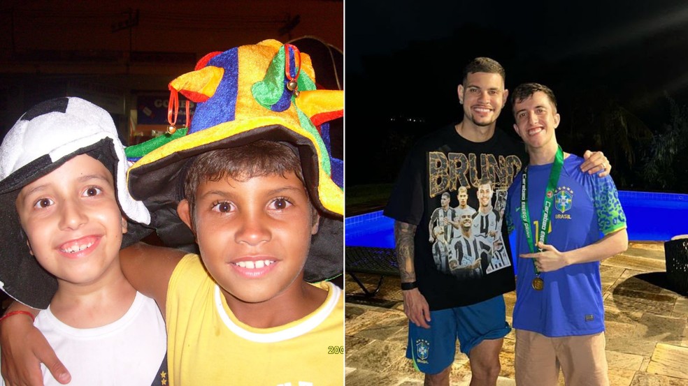 Bruno Guimarães e Pedro Henrique: amigos de infância — Foto: Arquivo pessoal