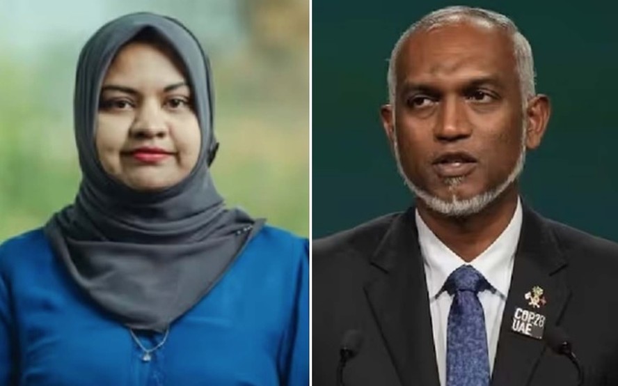 Fathimath Shamnaz Ali Saleem e o presidente das Maldivas, Mohamed Muizzu, alvo de 'magia negra'