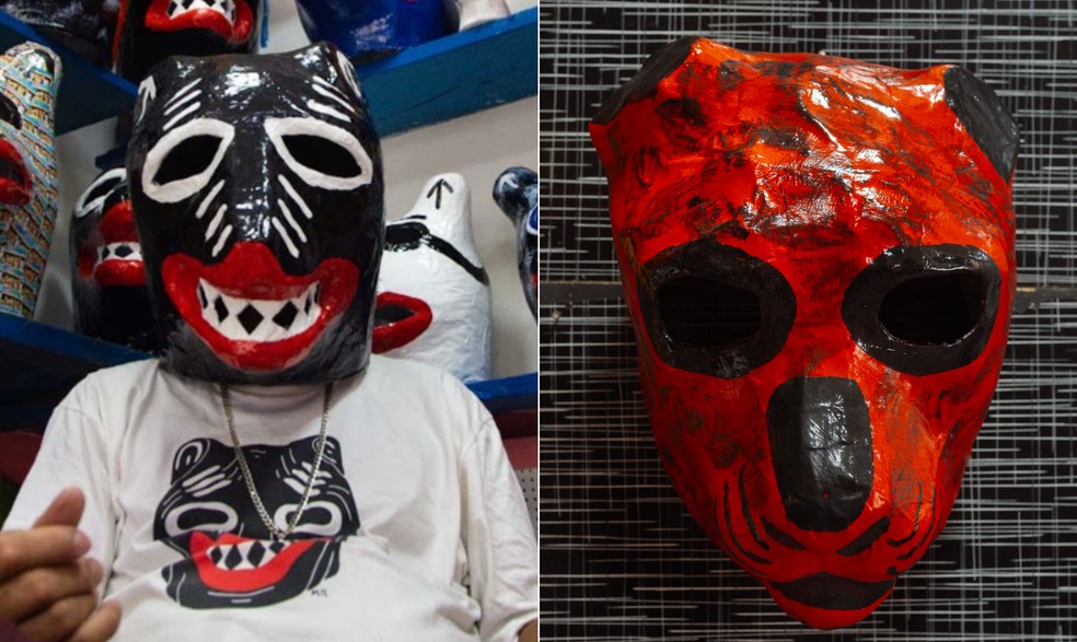 Máscaras 'la ursa' estarão à venda na exposição — Foto: Reprodução / @uennijpg