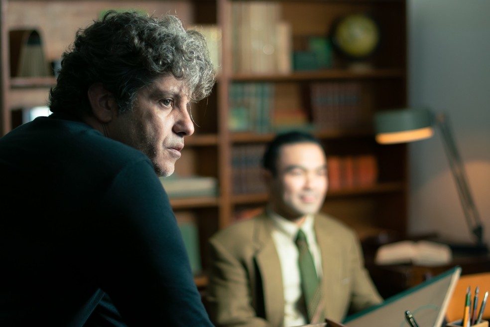 Pedro Vasconcelos, diretor de "Mauricio de Sousa - O filme", e o ator Mauro Sousa — Foto: Vantoen Pereira Jr./Divulgação