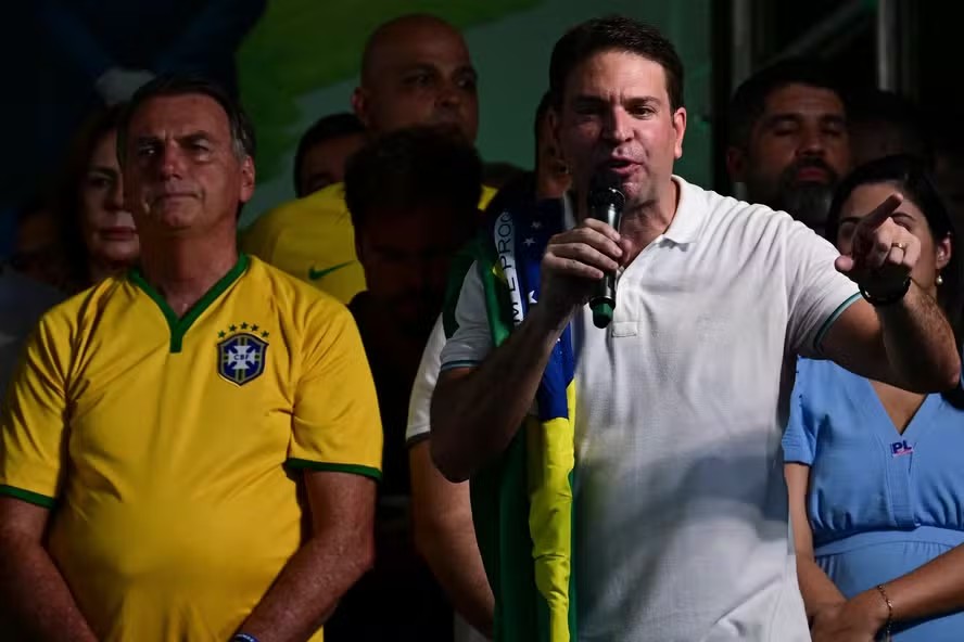 Jair Bolsonaro e Alexandre Ramagem em lançamento de pré-candidatura à prefeitura do Rio
