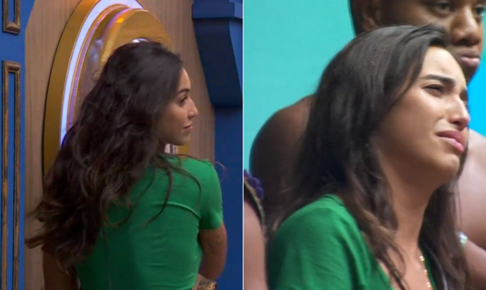 Vanessa Lopes aperta botão para desistir do 'BBB 24' — Foto: Reprodução