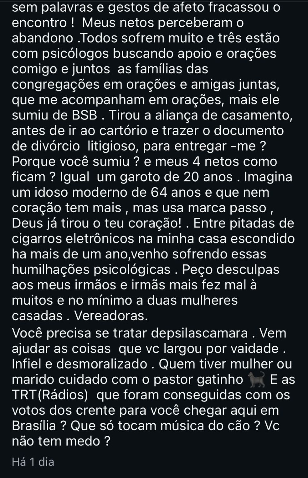 Deputada Antônia Lúcia expõe Silas Câmara e o acusa de traição — Foto: Reprodução/Instagram