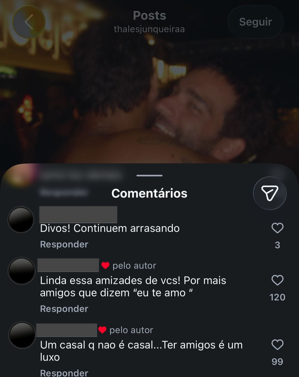Thales Junqueira reagiu ao ser apontado como affair de Humberto Carrão — Foto: Reprodução/Instagram