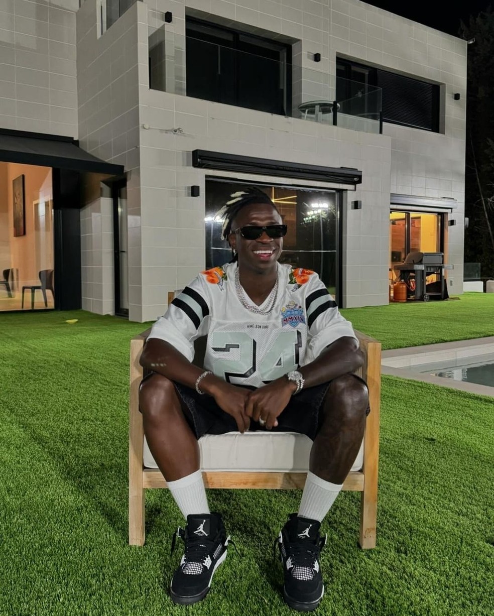 Vini Jr. e seu 'santuário' esportivo na mansão de Madri — Foto: rep/ instagram