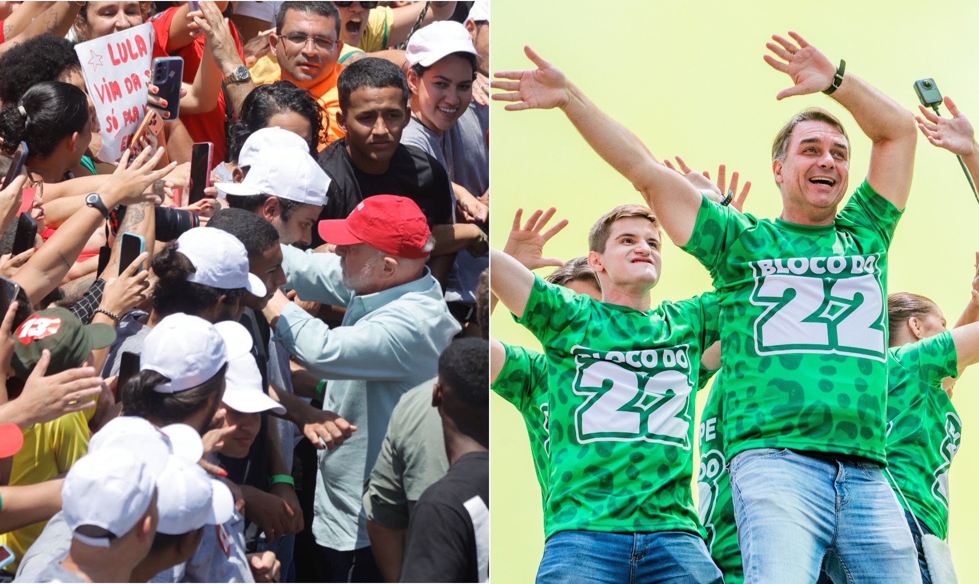 Apoiadores de Lula e Flávio fazem atos na véspera do segundo turno