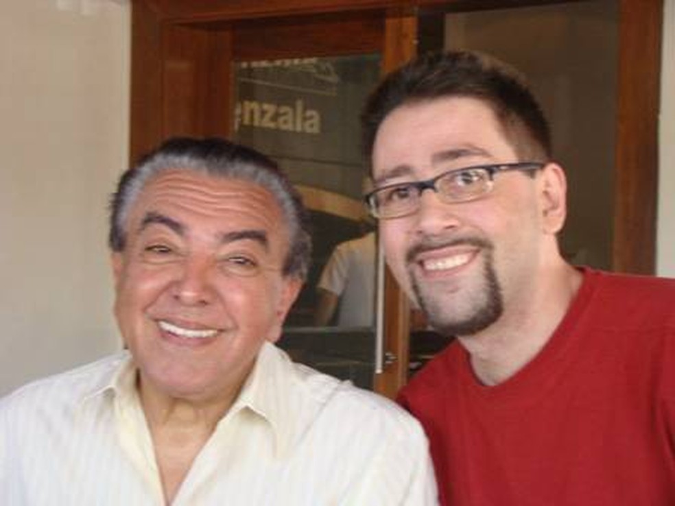 Mauricio de Sousa com o filho Mauricio Spada, que morreu em 2016 — Foto: Arquivo pessoal