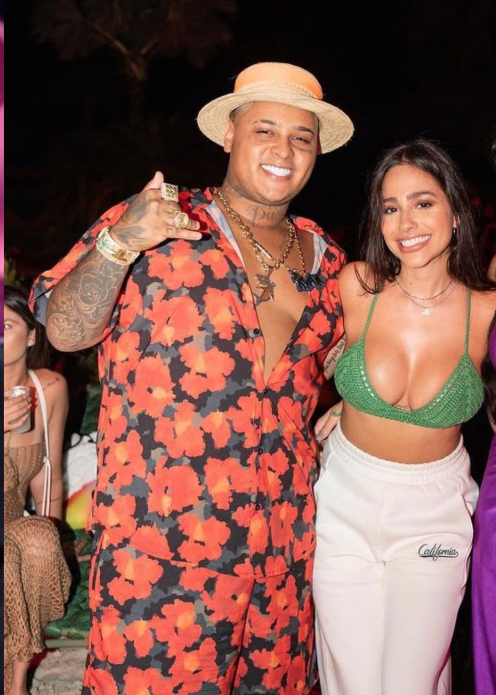 MC Ryan e Giovanna Roque apareceram juntos no aniversário de Neymar na festa de aniversário dele no dia 5 de fevereiro — Foto: Reprodução/Instagram