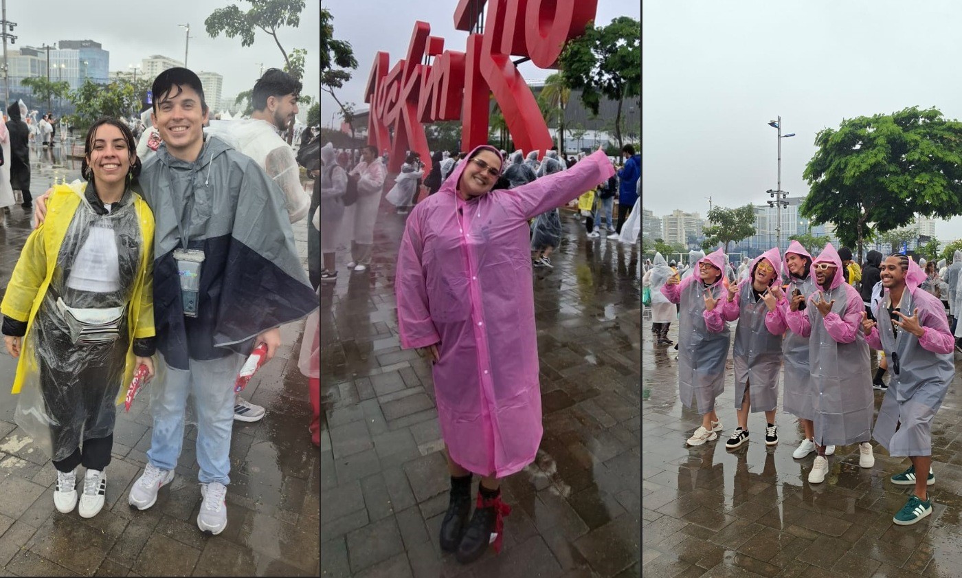 Capa de chuva a R$40 e a busca por estilo mesmo assim: chuva muda looks no Rock in Rio - Foto