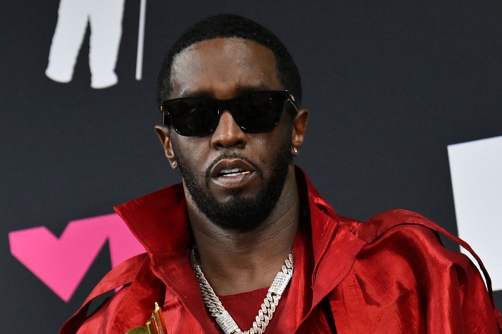 O músico e produtor americano Sean "Diddy" Combs posa durante o VMA em Newark, New Jersey, em 12 de setembro de 2023 — Foto: ANGELA WEISS / AFP