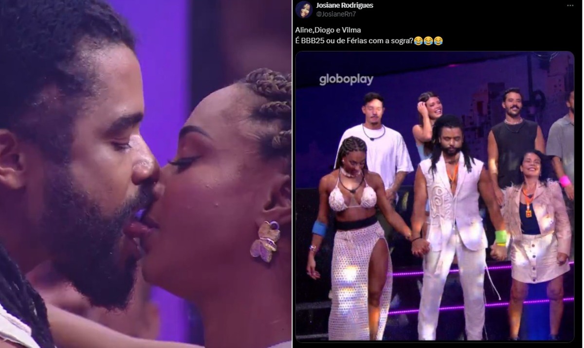 BBB 25: Beijo de Aline e Diogo Provoca Reações Engraçadas na Web
