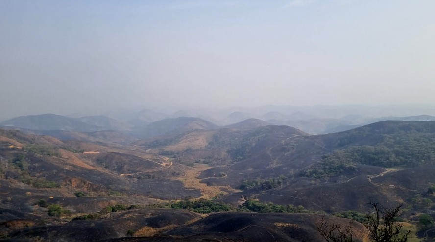A Serra da Beleza foi atingida por um incêndio criminoso