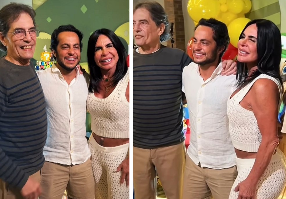 Thammy Miranda reúne pai e mãe Gretchen em foto rara — Foto: Instagram