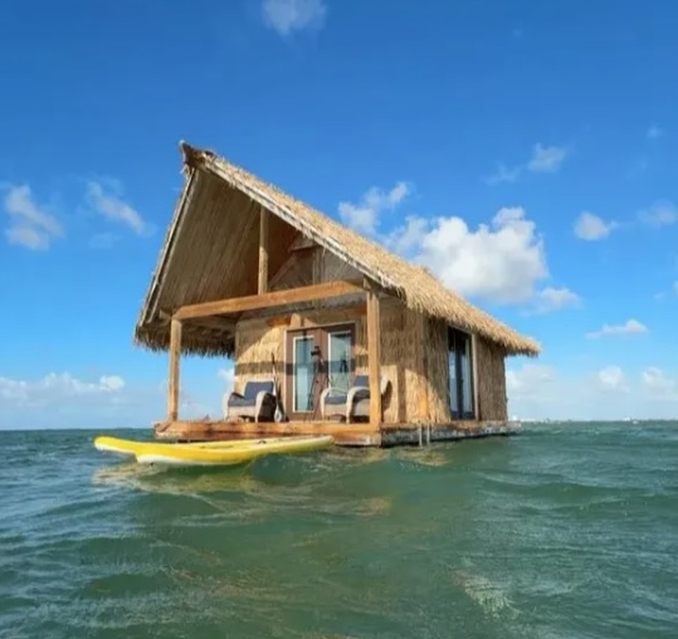 Influencer encontra o 'local mais remoto para alugar por temporada no mundo': no meio do mar — Foto: Reprodução/TikTok