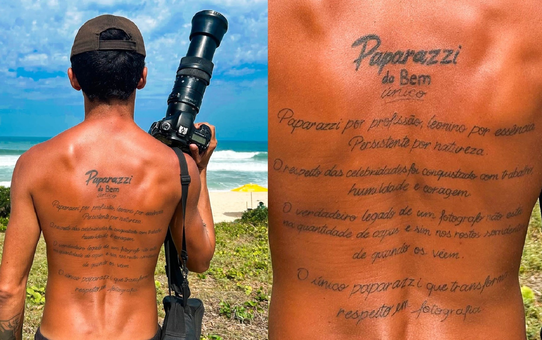 Фотокор в Рио набил на спине надпись о « paparazzi добра» после года работы с звездами