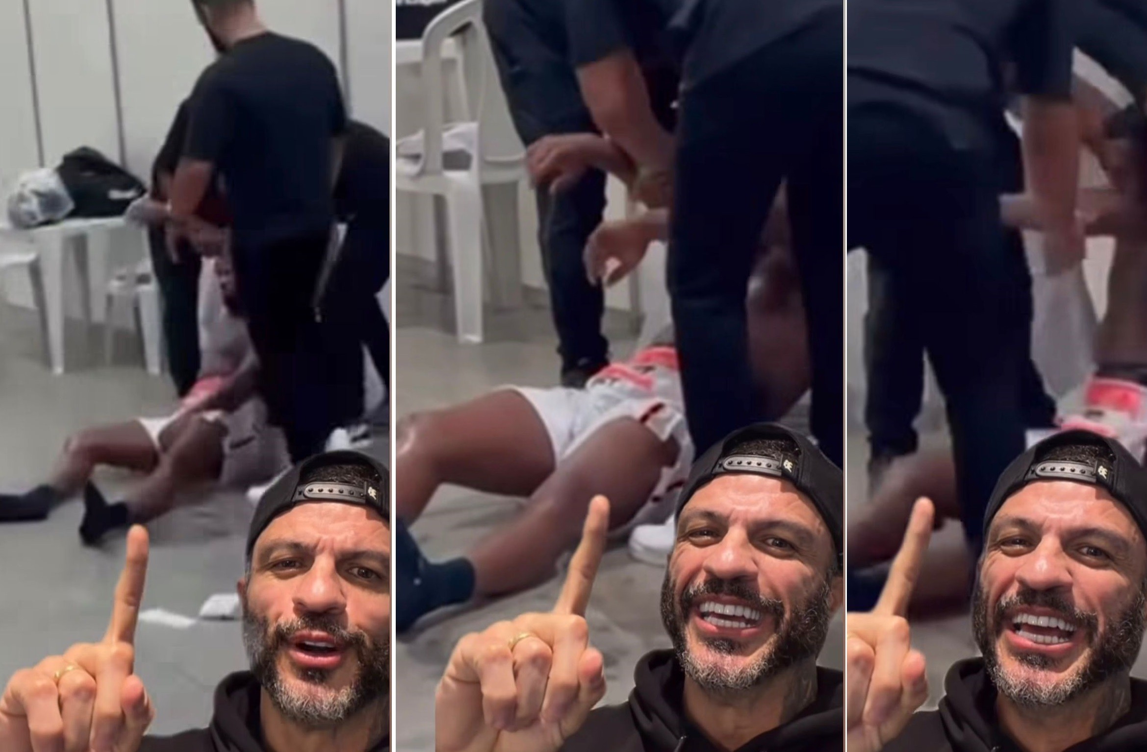 Kleber Bambam debocha de Davi Brito desmaiado após nocauteá-lo em luta: 