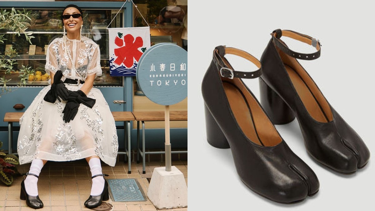 サブリナ佐藤の日本での「お気に入り」の靴は足の親指が特徴で、価格は7,200レアル。 写真を見てください