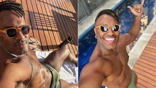 Fred Nicácio esbanja sensualidade em dia de piscina: 'Alma solar'