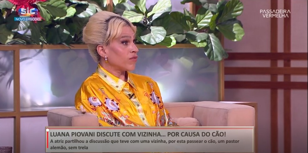 Discussão de Luana Piovani com vizinha vira tema na TV em Portugal e atriz é alvo de xenofobia — Foto: Reprodução/SIC Caras