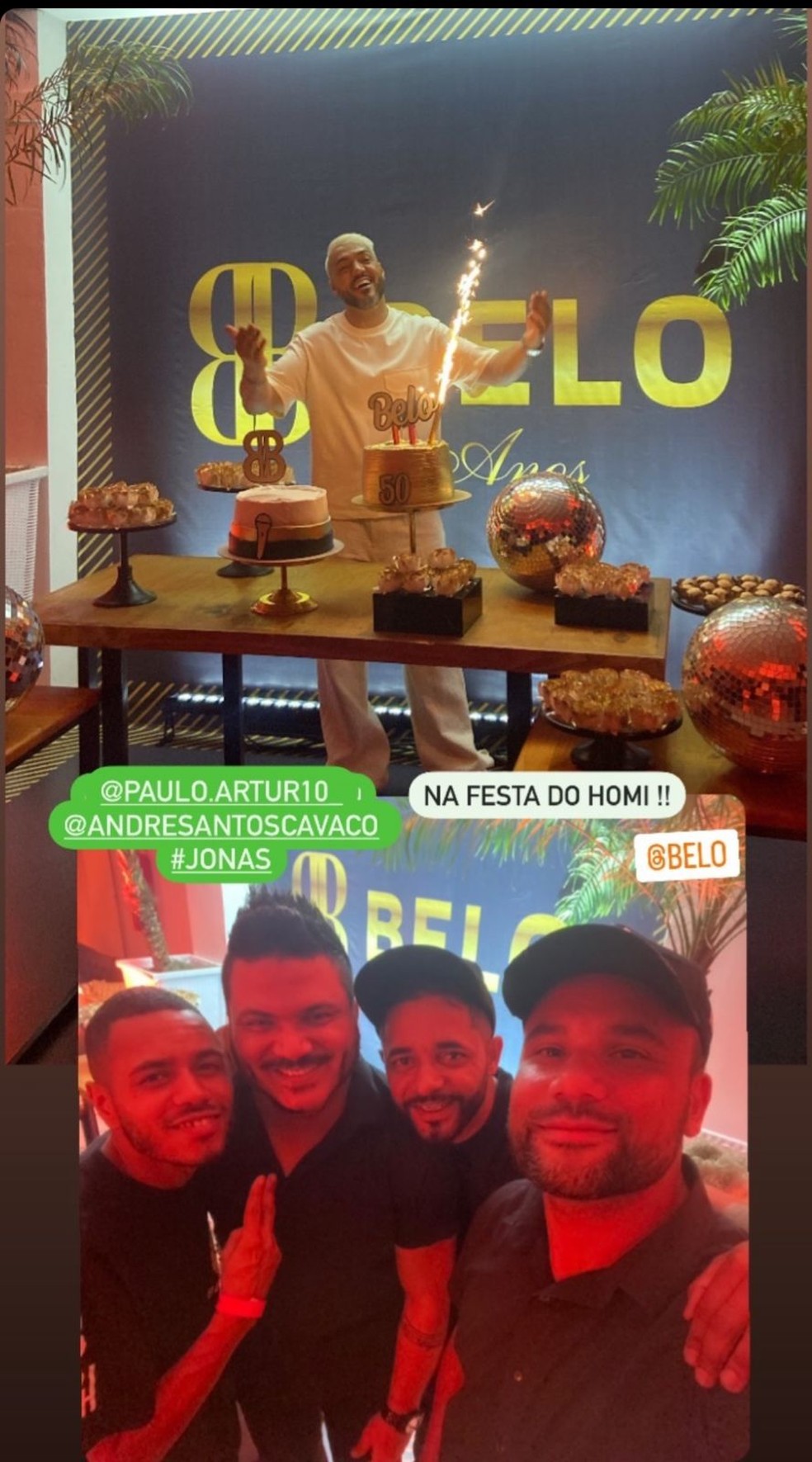Belo ganha festa de aniversário sem Gracyanne Barbosa — Foto: Instagram
