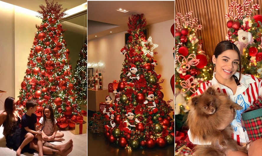 Árvores de Natal de Tainá Militão, de Ludmilla e de Key Alves