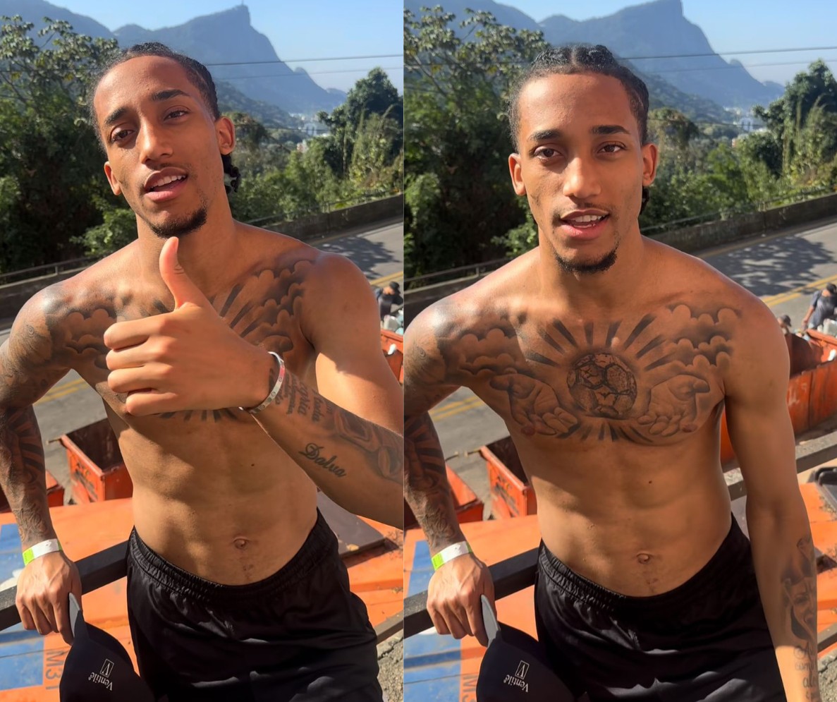 Fora da Copa do Mundo, João Pedro visita favela do Rio