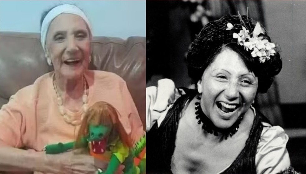 Dorinha Duval em 2025 e em 1976 — Foto: Reprodução / Instagram  e Arquivo O Globo