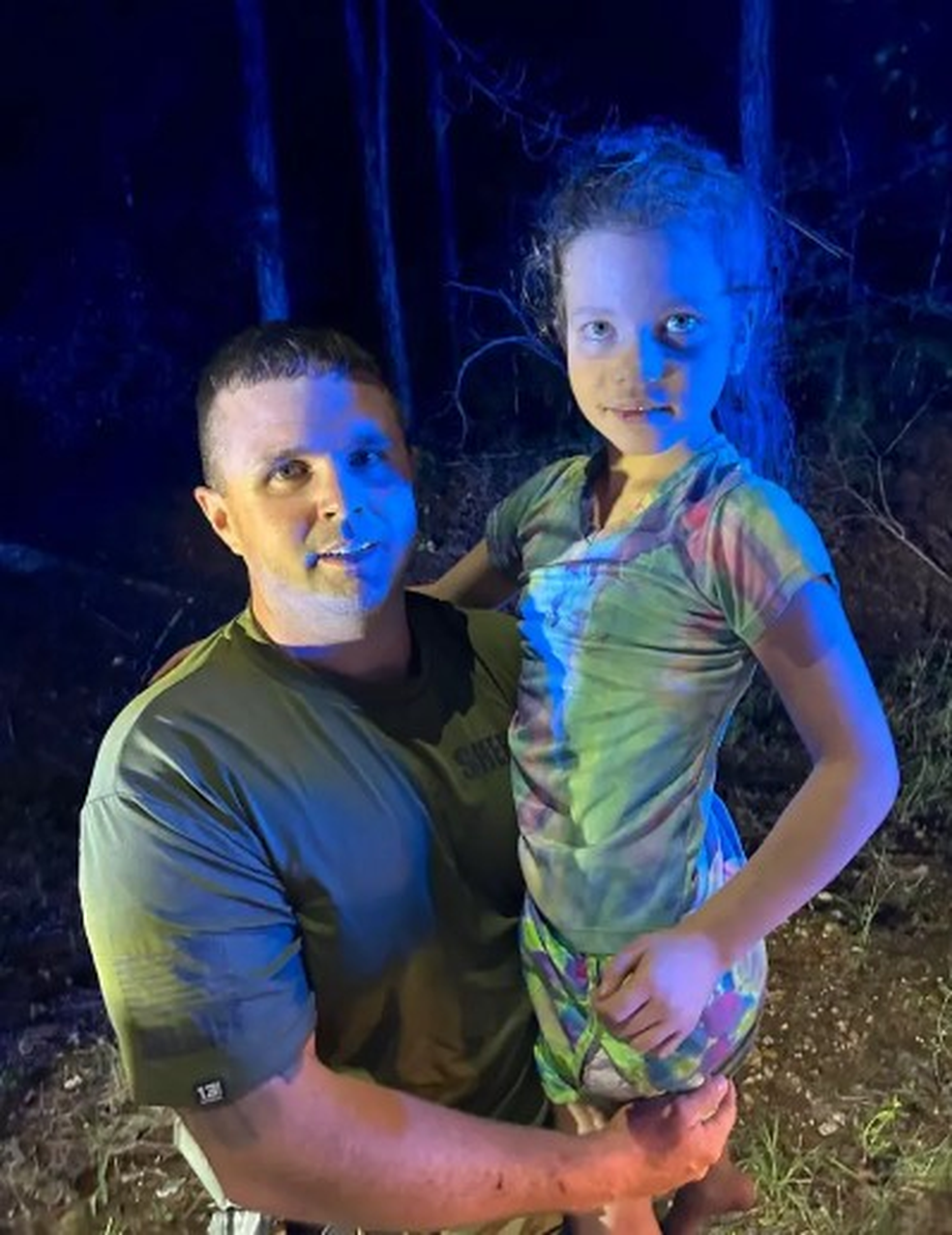 Peyton Saintignan resgatada em floresta na Louisiana — Foto: Reprodução/Webster Parish Sheriff's Office