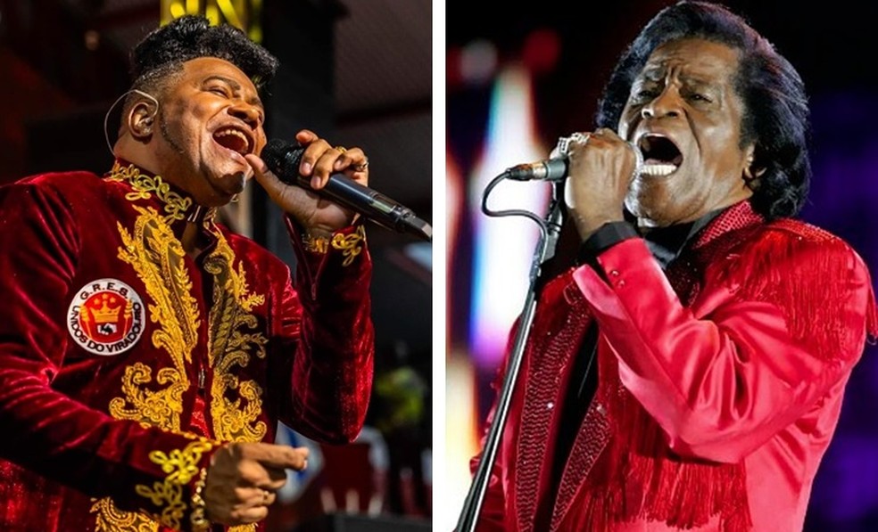 Wander Pires e James Brown: referência no penteado — Foto: Douglas Lied e Divulgação