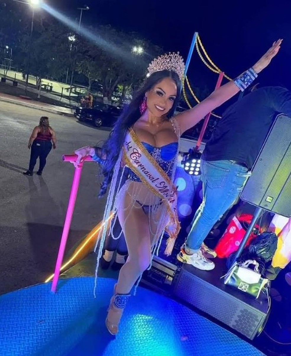 Luz María Barrera Agatón foi a rainha do carnaval de Motul, em Cancún, em 2024 — Foto: Reprodução/X