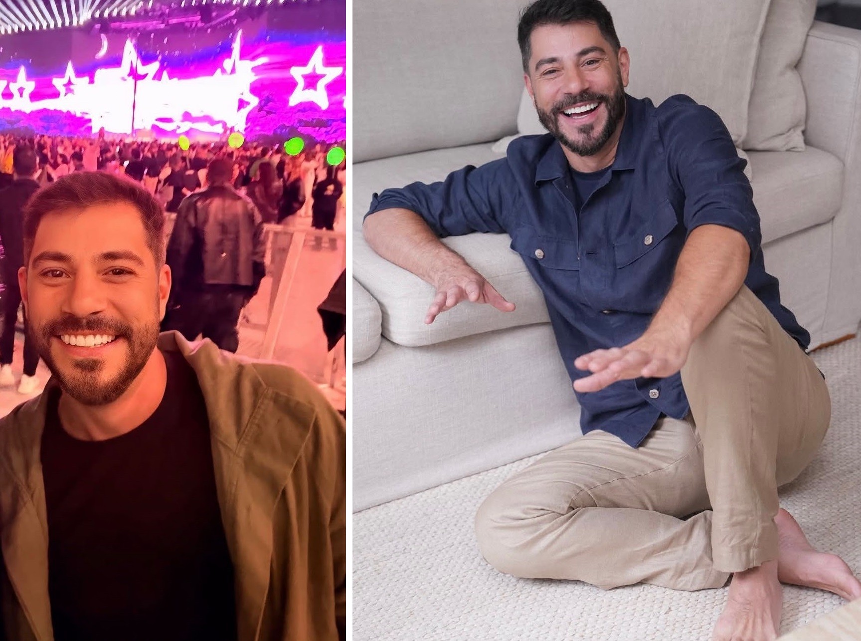 Evaristo Costa vai a show da Xuxa e fala da vida na Inglaterra com as filhas: 