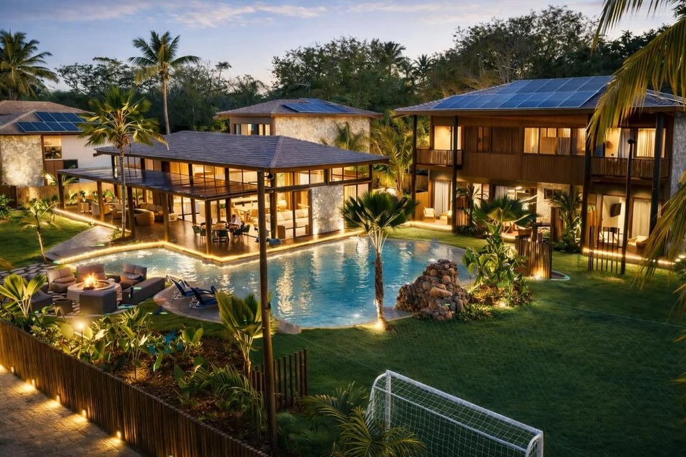 Caio Castro constrói pousada de luxo em Morro de São Paulo, BA — Foto: Reprodução/Instagram/Mansão Real/Caio Castro