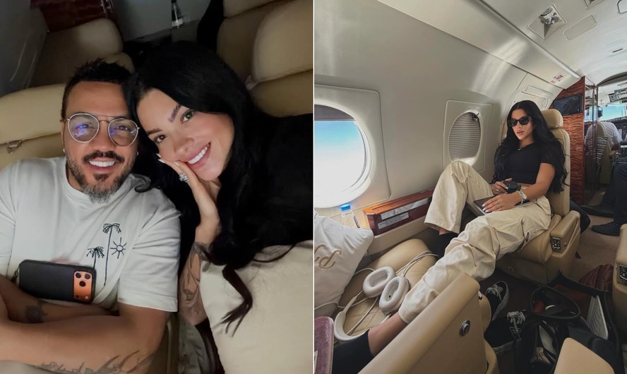 Rayane Figliuzzi antecipa Réveillon ao lado de Belo em jatinho particular e promete cobertura exclusiva