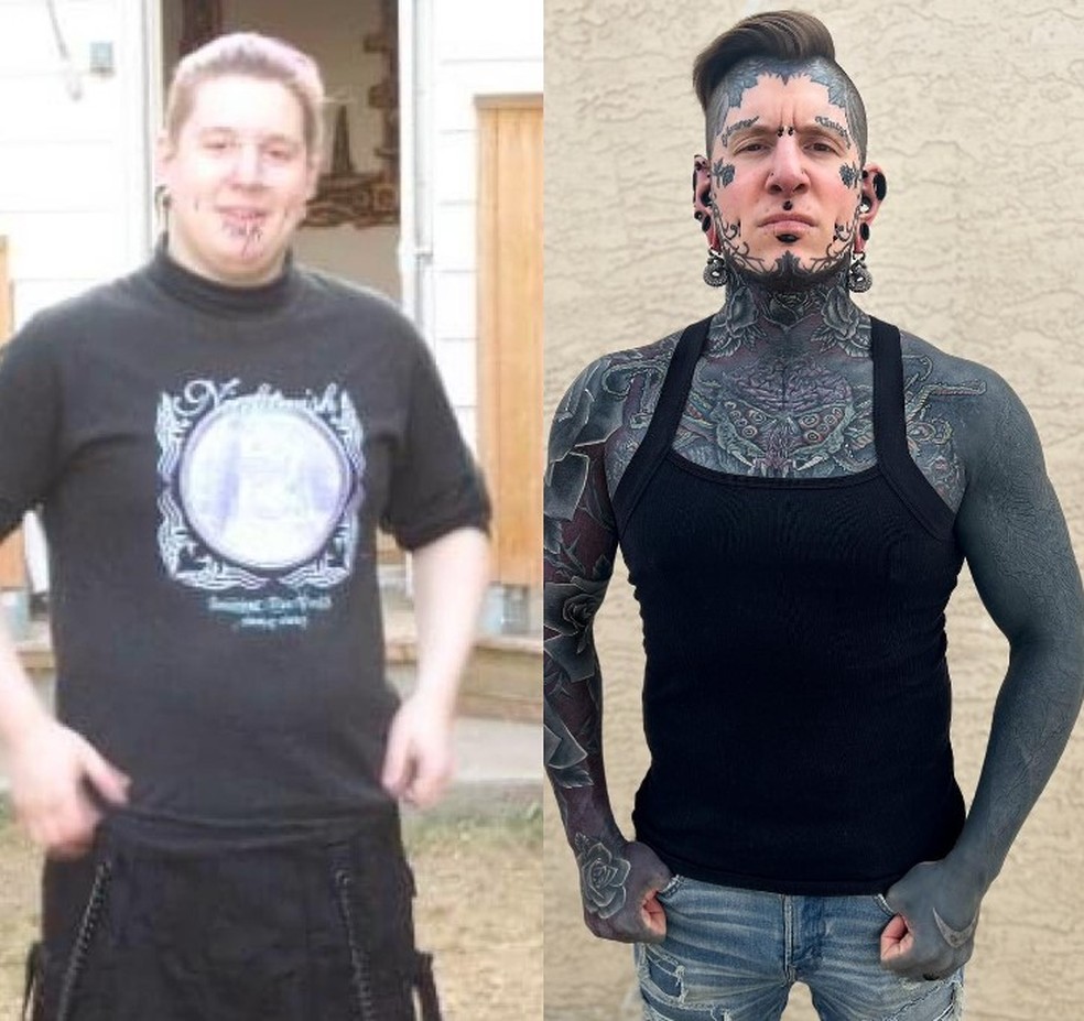 Remy antes e depois da transformação — Foto: Reprodução/Instagram