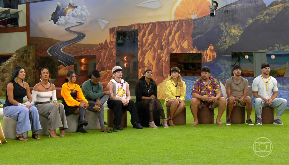 Sincerão do "BBB 26" no jardim da casa — Foto: Reprodução/TV Globo