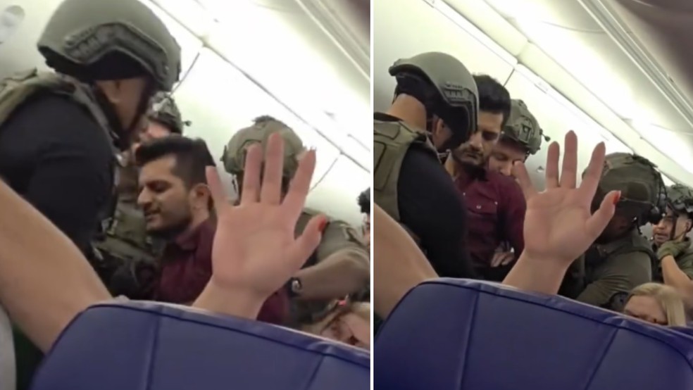Passageiro é retirado à força de aeronova nos Estados Unidos por orar em árabe e ser considerado ameaça à segurança do vôo — Foto: Reprodução