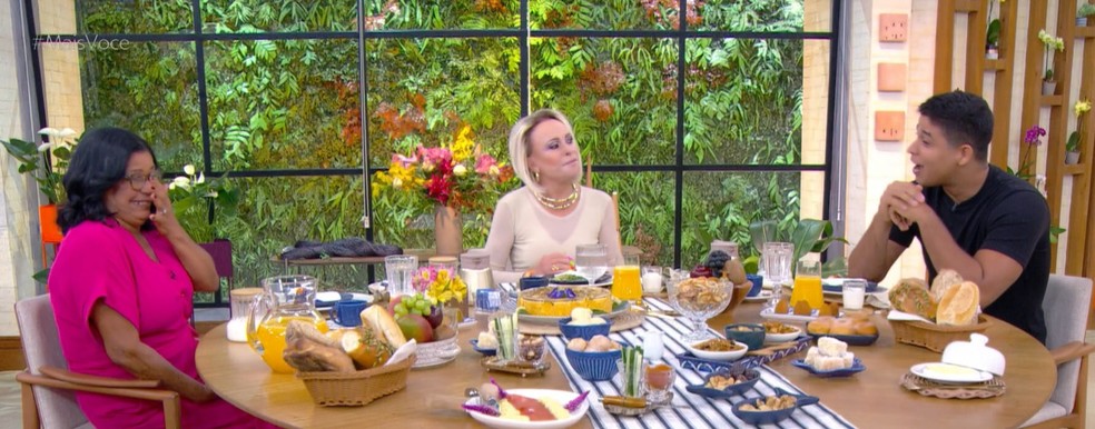 Joselma e Guilherme no programa de Ana Maria Braga — Foto: Reprodução/TV Globo