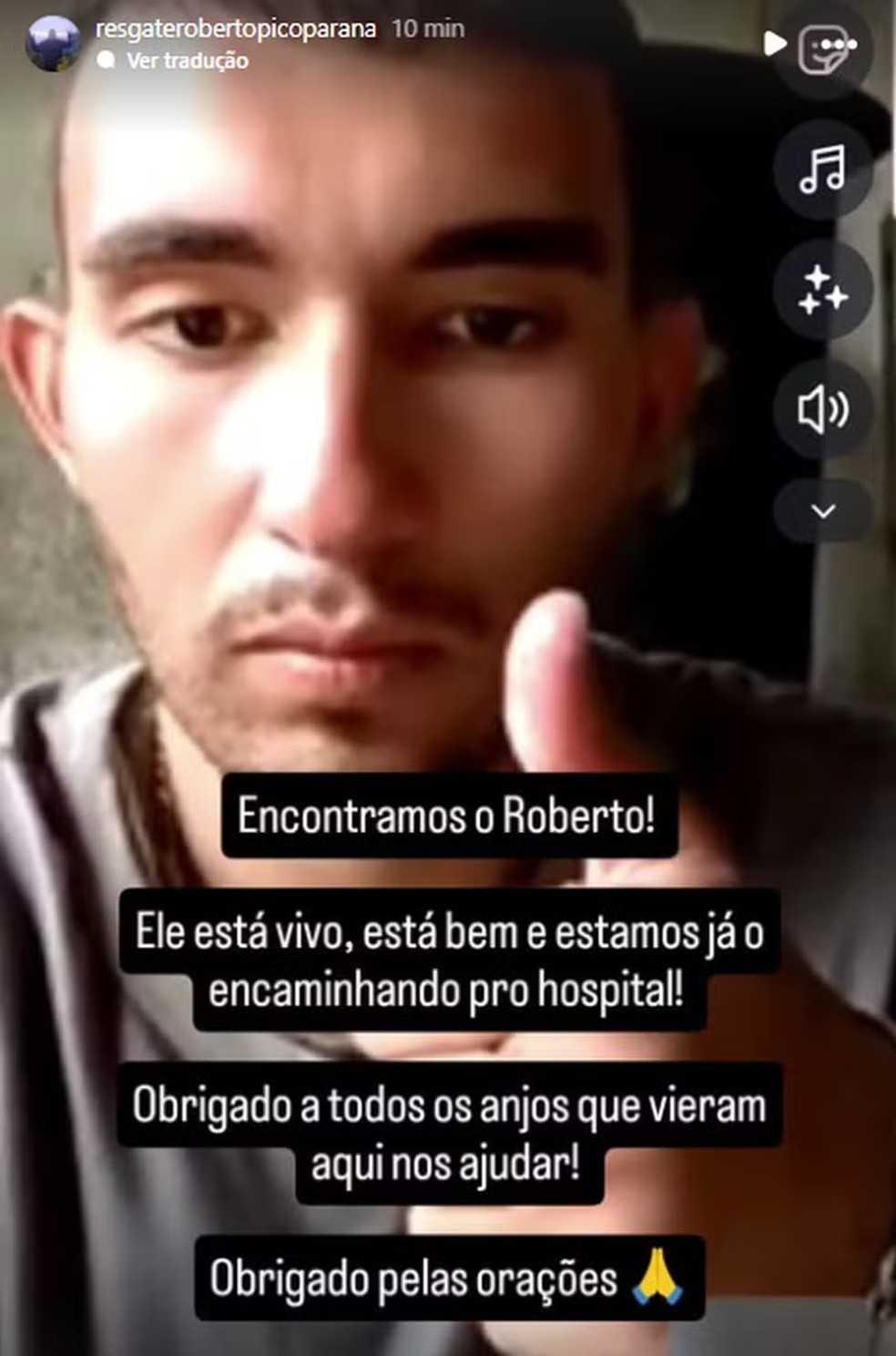 Roberto Farias Thomaz encontrado no Pico Paraná — Foto: Reprodução/Instagram