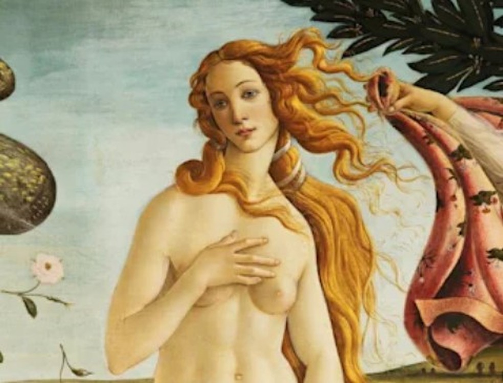 Detalhe de 'O Nascimento de Vênus', obra icônica de Sandro Botticelli — Foto: Reprodução