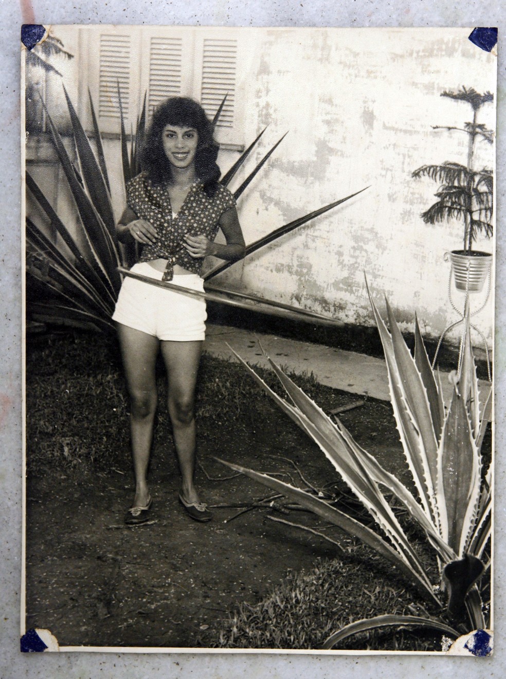 A atriz Maria Gladys aos 16 anos, na casa da fam&iacute;lia, no Graja&uacute; &mdash; Foto: Acervo