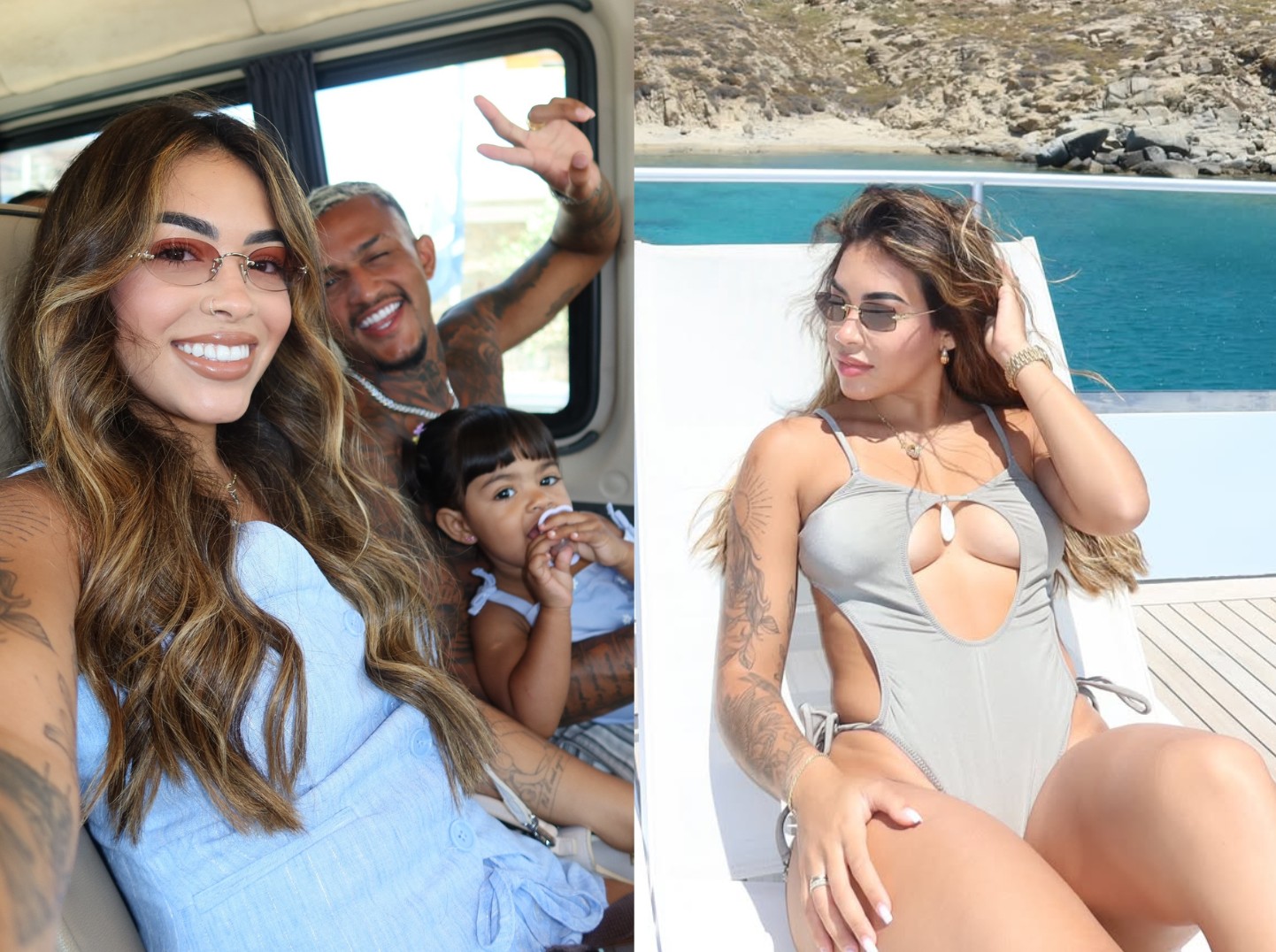 Fora da Copa após lesão, Wesley França e mulher viajam para a Grécia; fotos