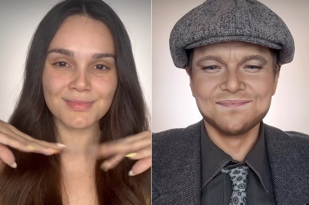 Maquiadora surpreende ao se transformar em Leonardo DiCaprio — Foto: Instagram