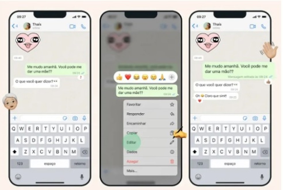 O WhatsApp agora permite que os usuários editem mensagens enviadas — Foto: Divulgação