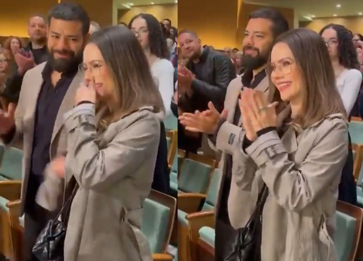 Sandy vai à peça com o namorado médico e fica emocionada com homenagem de atriz; vídeo