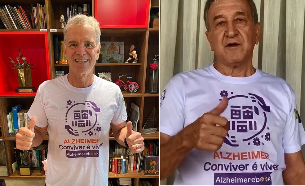 Bernardinho e Parreira aderiram a campanha "Alzheimer, conviver é viver" — Foto: Divulgação